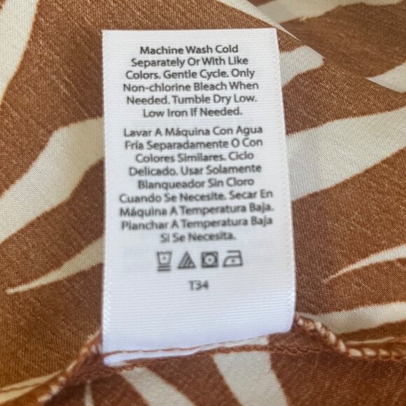 Time And Tru Womens Zebra Print Woven Cami Brown Size Small (4-6) New - Picture 8 of 10
